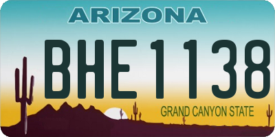 AZ license plate BHE1138