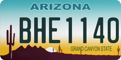 AZ license plate BHE1140
