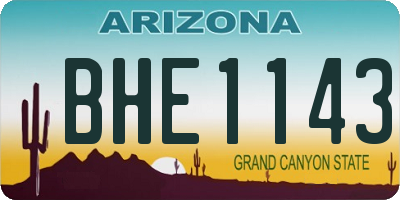 AZ license plate BHE1143