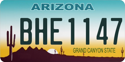 AZ license plate BHE1147