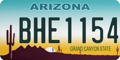 AZ license plate BHE1154