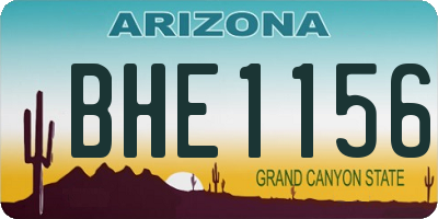 AZ license plate BHE1156
