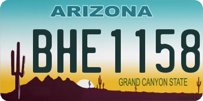 AZ license plate BHE1158