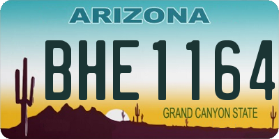 AZ license plate BHE1164