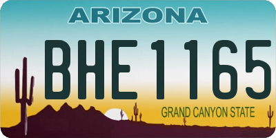 AZ license plate BHE1165