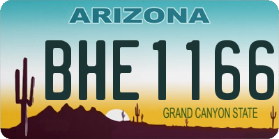 AZ license plate BHE1166