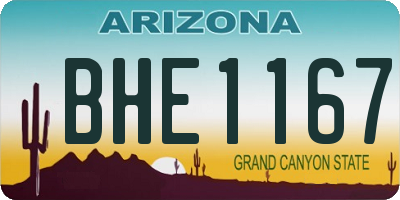 AZ license plate BHE1167