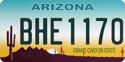AZ license plate BHE1170