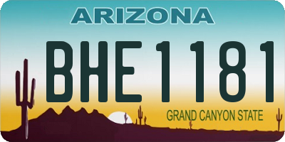 AZ license plate BHE1181