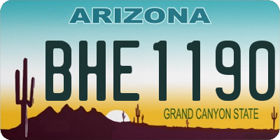 AZ license plate BHE1190