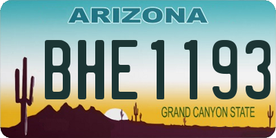 AZ license plate BHE1193