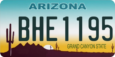 AZ license plate BHE1195