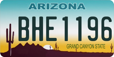 AZ license plate BHE1196
