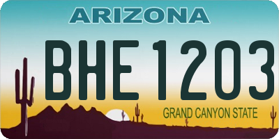 AZ license plate BHE1203