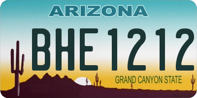 AZ license plate BHE1212