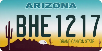 AZ license plate BHE1217
