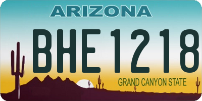 AZ license plate BHE1218