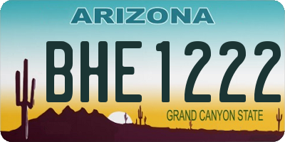 AZ license plate BHE1222