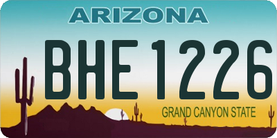 AZ license plate BHE1226
