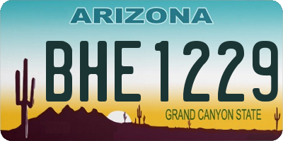 AZ license plate BHE1229