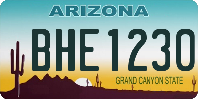 AZ license plate BHE1230