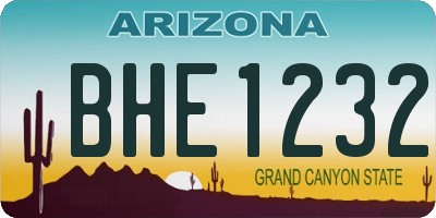 AZ license plate BHE1232