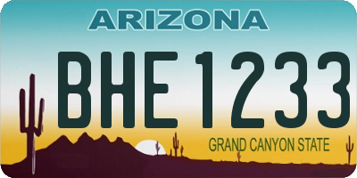 AZ license plate BHE1233