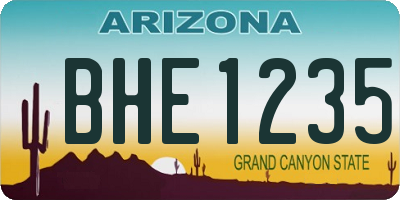 AZ license plate BHE1235