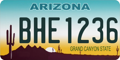 AZ license plate BHE1236