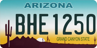 AZ license plate BHE1250
