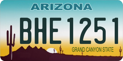 AZ license plate BHE1251