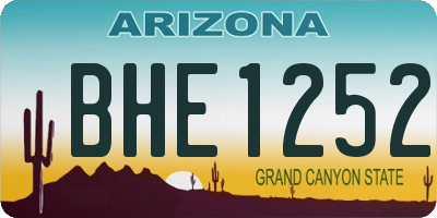 AZ license plate BHE1252