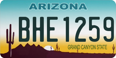 AZ license plate BHE1259