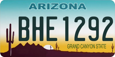 AZ license plate BHE1292