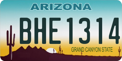 AZ license plate BHE1314