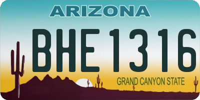 AZ license plate BHE1316