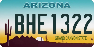 AZ license plate BHE1322
