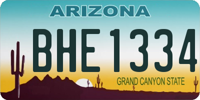 AZ license plate BHE1334