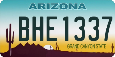 AZ license plate BHE1337