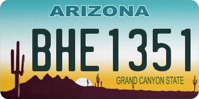 AZ license plate BHE1351