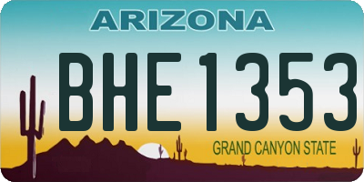 AZ license plate BHE1353