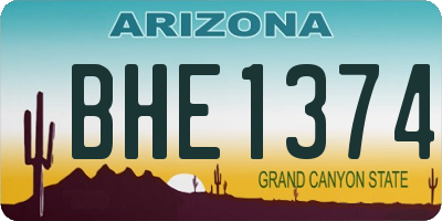 AZ license plate BHE1374