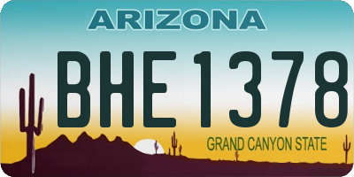 AZ license plate BHE1378