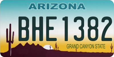 AZ license plate BHE1382