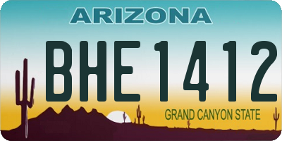 AZ license plate BHE1412