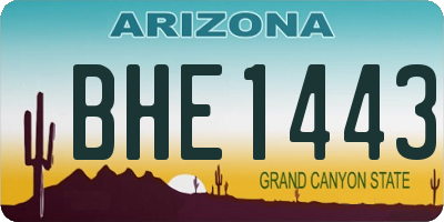 AZ license plate BHE1443