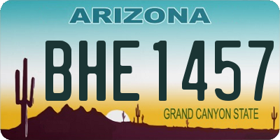 AZ license plate BHE1457