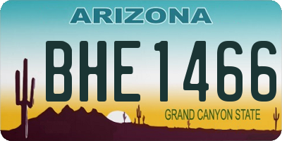 AZ license plate BHE1466