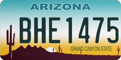 AZ license plate BHE1475
