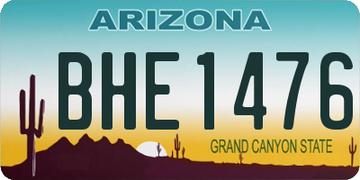 AZ license plate BHE1476